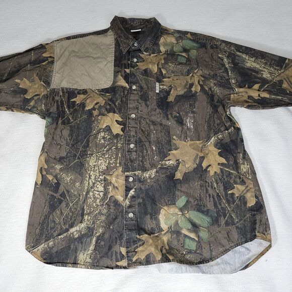 Vintage Columbia Size XL Shirt Mens Medium Brown Camo Shooting Vented Hunting - Picture 4 of 16